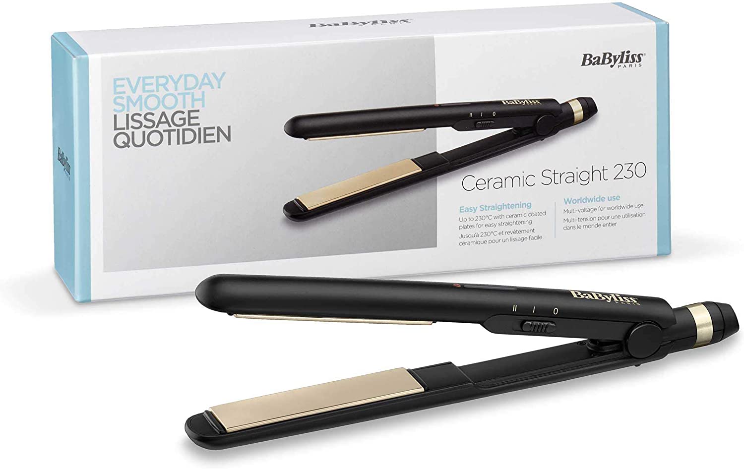 BABYLISS ST089E TRAVEL HAIR STRAIGHTENER CERAMIC STRAIGHT