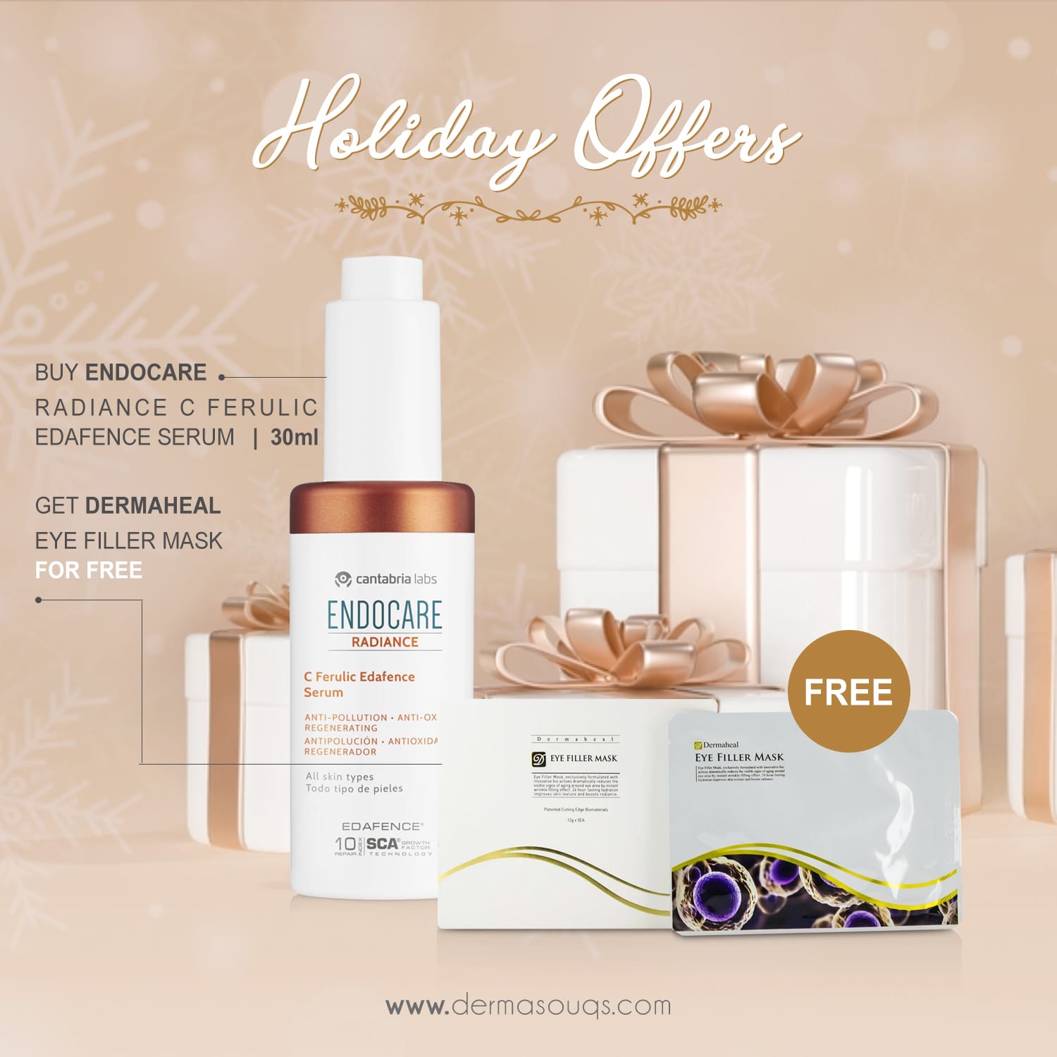 Buy 1 Endocare Radiance C Ferulic Edafence serum &amp; Get 1 Eye filler mask for free